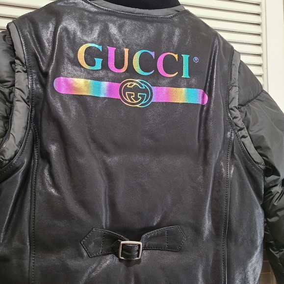 Gucci leather goose down puffer coat - Picture 2 of 16